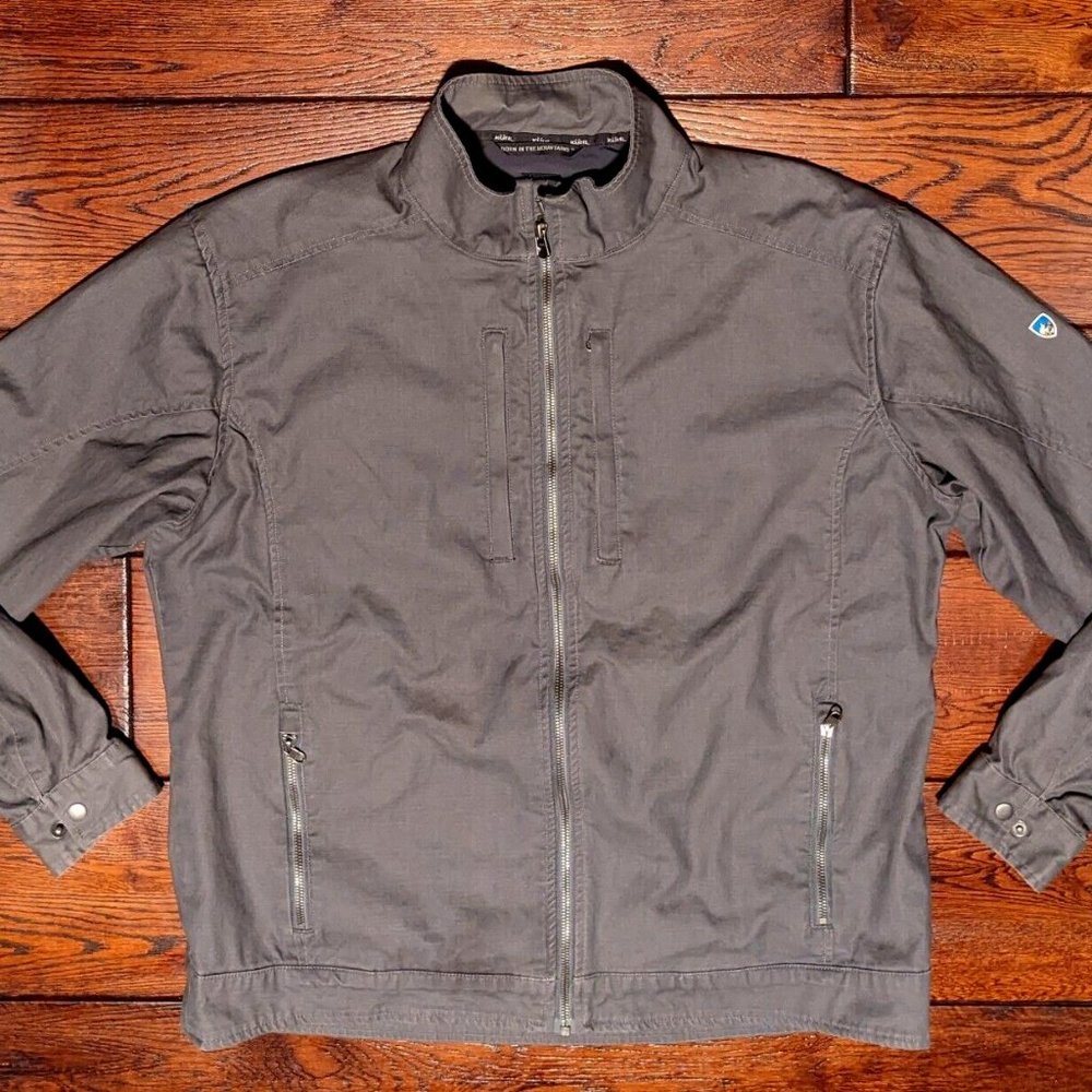 Kuhl Men's Double Kross Jacket #7247 Black Size XL Canvas Zip Front